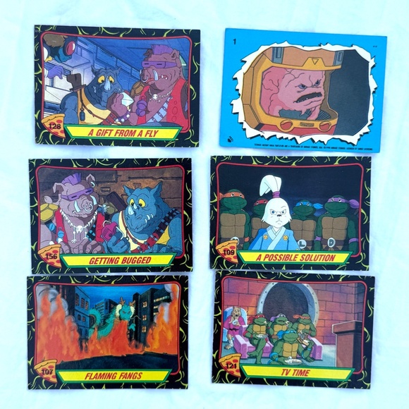 Teenage Mutant Ninja Turtles 1989 trading cards, set of 6 vintage cards! - Picture 1 of 2